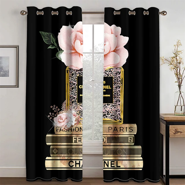 Luxury Classic Brand Design Flowers Modern Custom Logo Free Shipping 2  Pieces Thin Window Curtains for Living Room Bedroom Decor - AliExpress