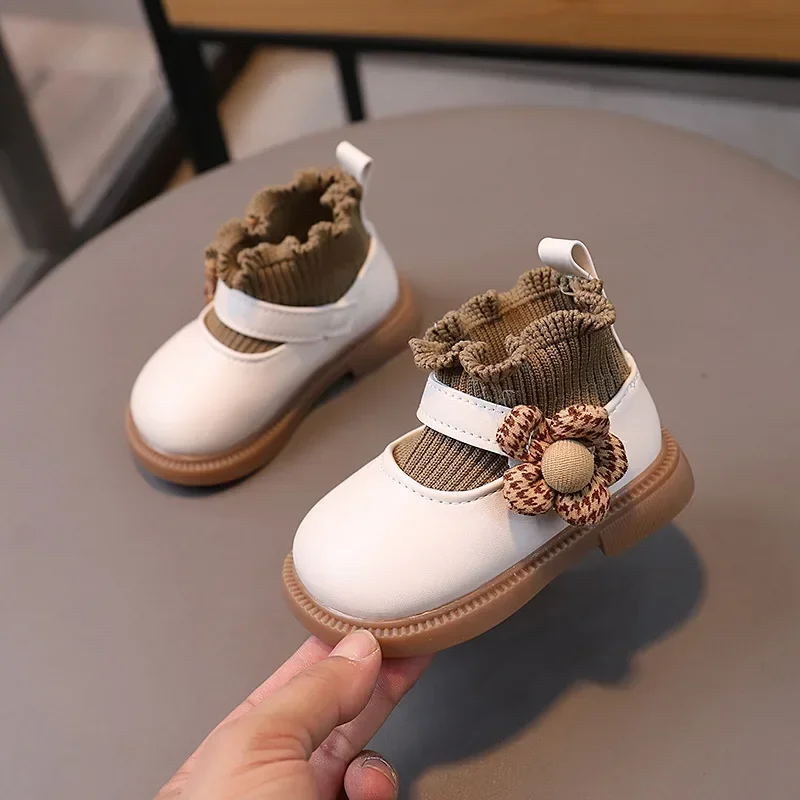 Super Nice Appliques Baby Shoes Girl Boutique Knitted Socks Shoes