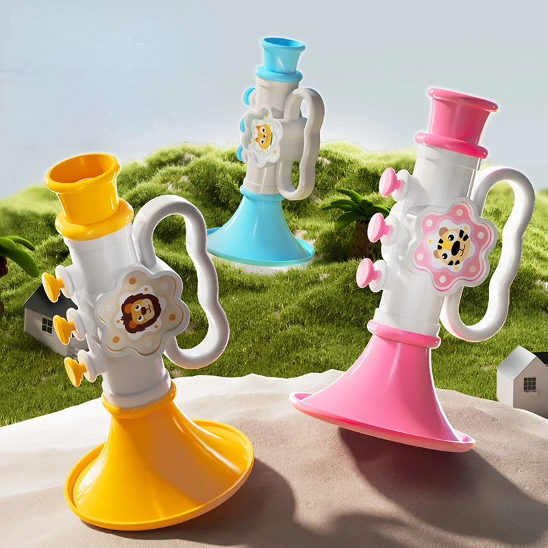 Children's Baby Toys Can Be Blown Horn Whistle Cartoon Lanyard Blow Musical Instrument Toys Birthday Gift 2