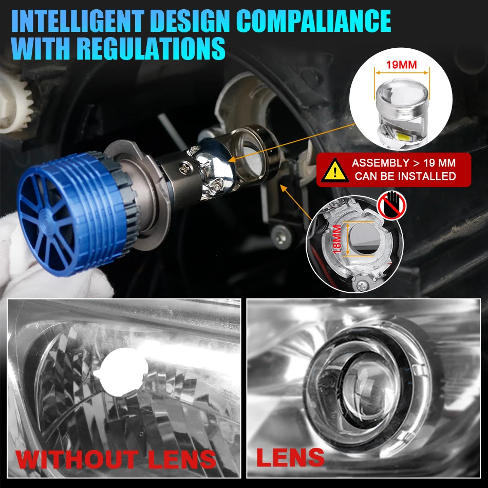 360 H7 LED CANBUS 에러프리 프로젝터 렌즈 8000W 고출력 H4 H11 H1 H8 LED 헤드라이트 전구 HB3 9005 LED 안개등 9585 CSP