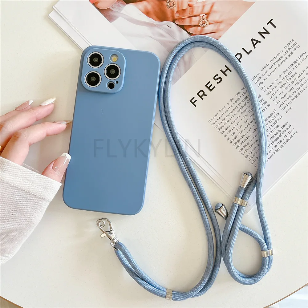 Versatile Silicone Crossbody Phone Case with Necklace Strap