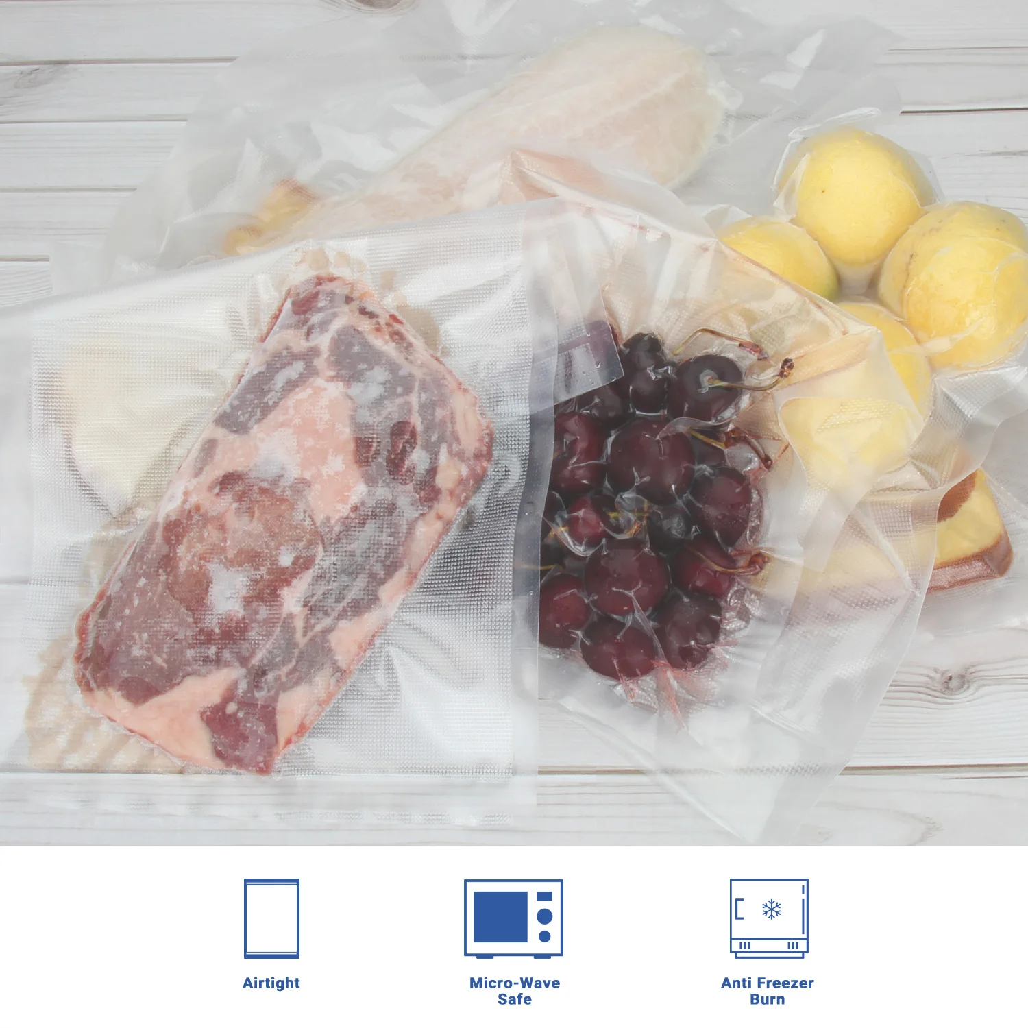 Vacuum Sealer Bags for Food Saver, Sous Vide Bags Food Storage Freezer Sealer Ba