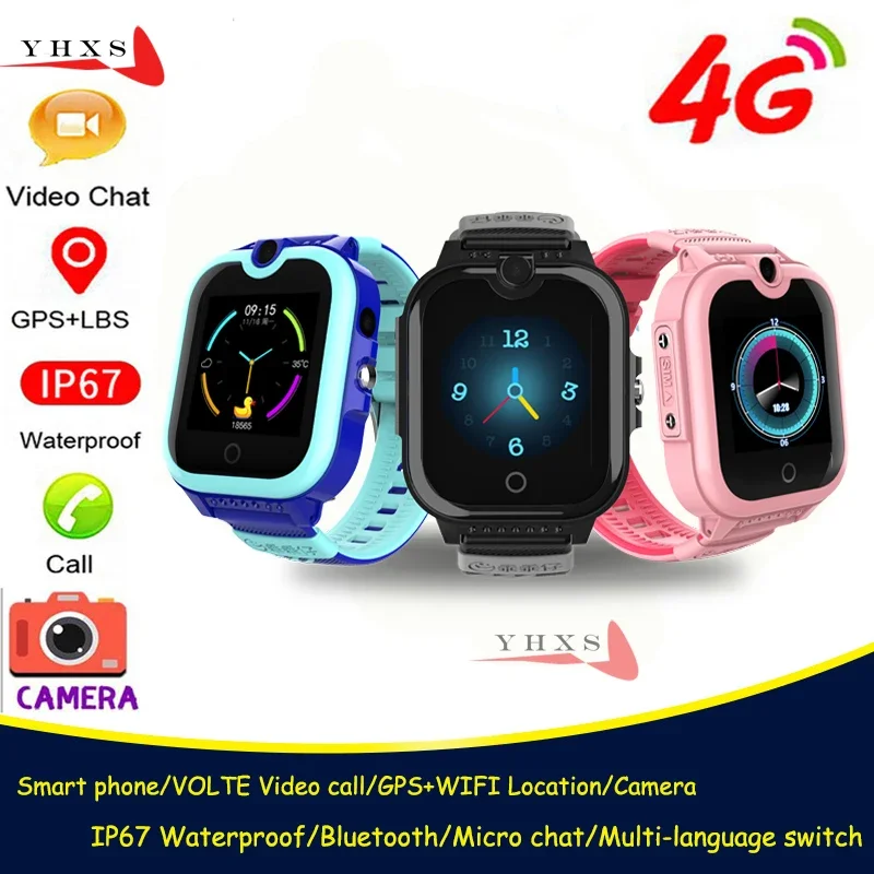 IP67 Waterproof Smart 4G Remote Camera GPS WI-FI Kids Students Wristwatch SOS Video Call Monitor Tracker Location Phone Watch