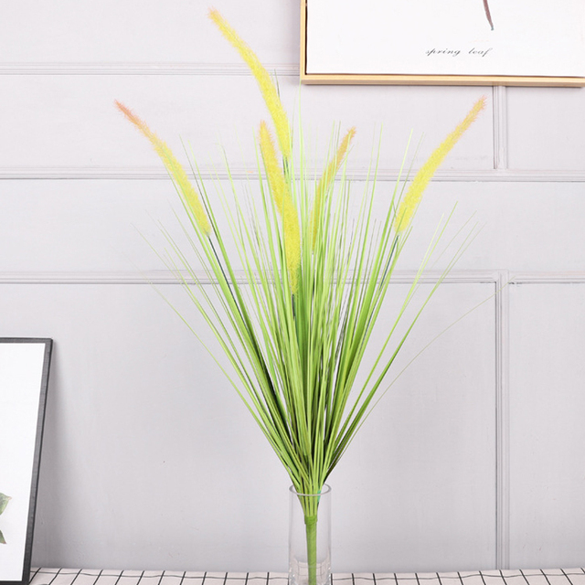 Reed Grass Dog's Tail Grass Spring Wedding Party Living Room Home Decoration Flower Arrangement Diy Fake Reed Bouquet