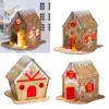 Christmas Cardboard House Kits Christmas Party Game Favors Unassembly Cardboard House Projects Art for Children Kids 2