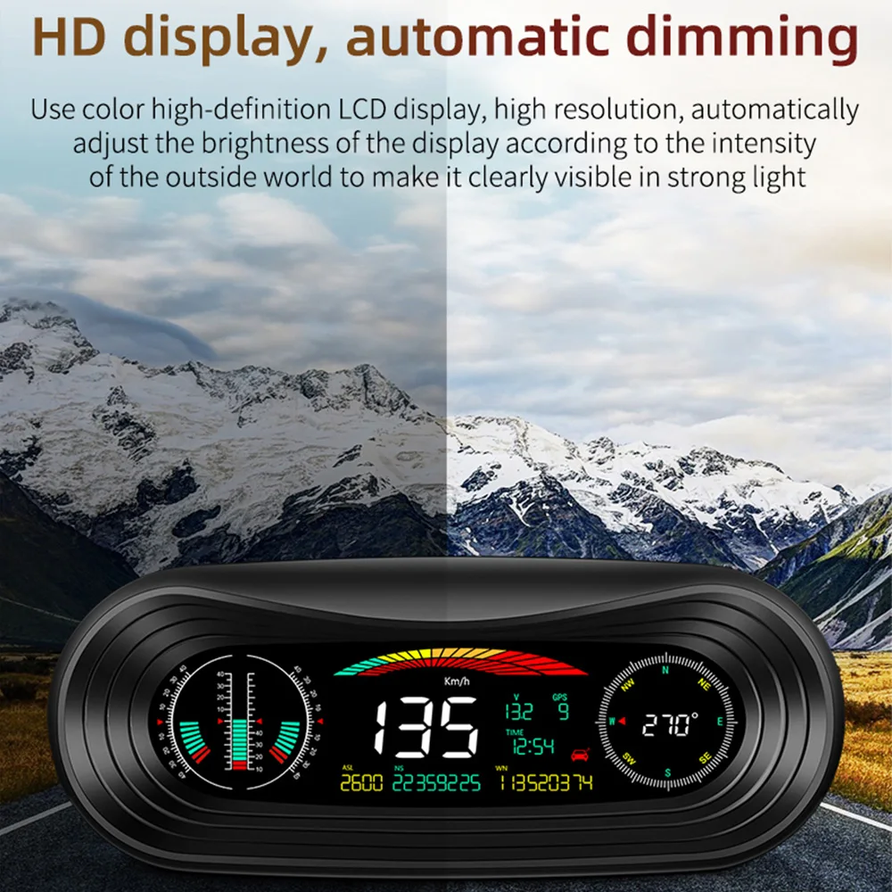 Hud Head Up Display P18 Auto GPS Neigung messer 4x4 Neigung messer Offroad  Digital Speed Alarm erinnern Auto Smart System für alle Autos