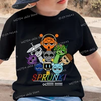 Summer Kids T Shirt Anime Sprunki Graphic Shirt Boys Girls Horror Games Tops Short Sleeve Wild Tee Cartoon Sprunki T-shirts 1