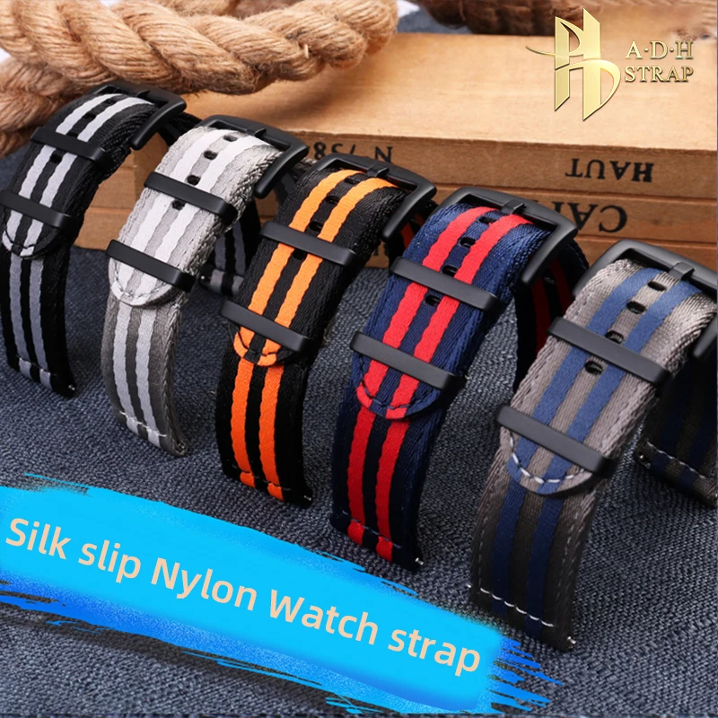 Cinturino Per Orologio In Nylon Intrecciato Di Alta Qualità Adatto Per Cinturino Mido Multifort Moonswatch Omega E Swatch 20Mm 22Mm Liscio