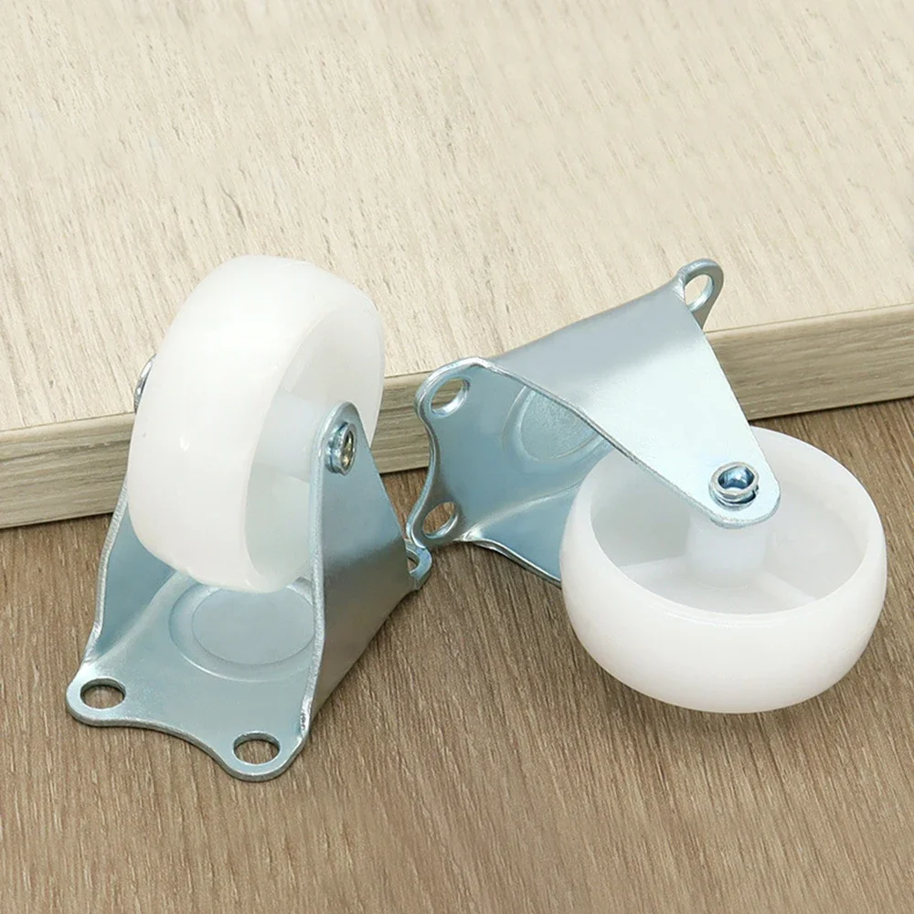 2/4Pcs Small Rubber Furniture Non-Swivel Trolley