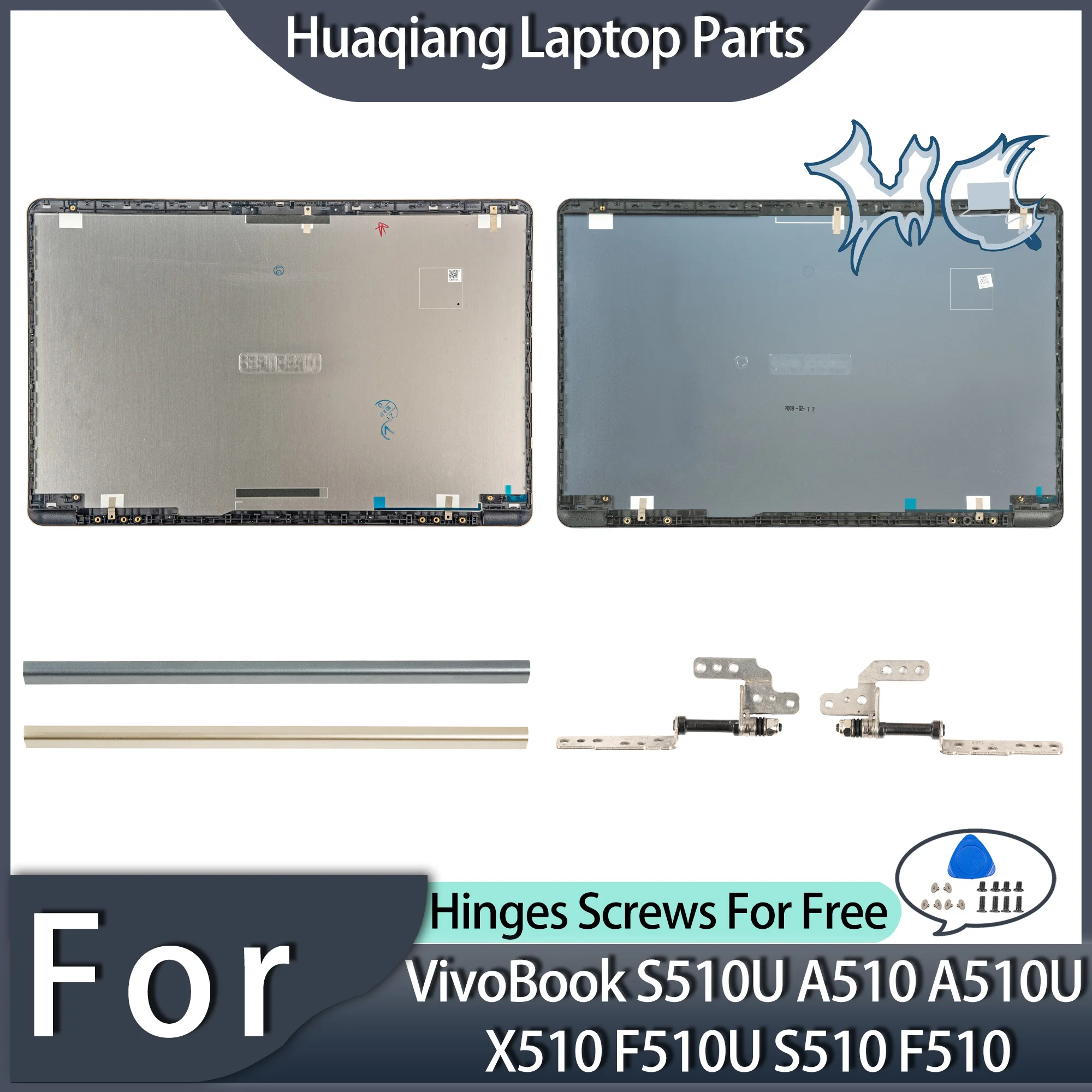 Cover Posteriore In Plastica Per ASUS VivoBook S510U, A510, X510, F510U, Colore Oro, Nuovo
