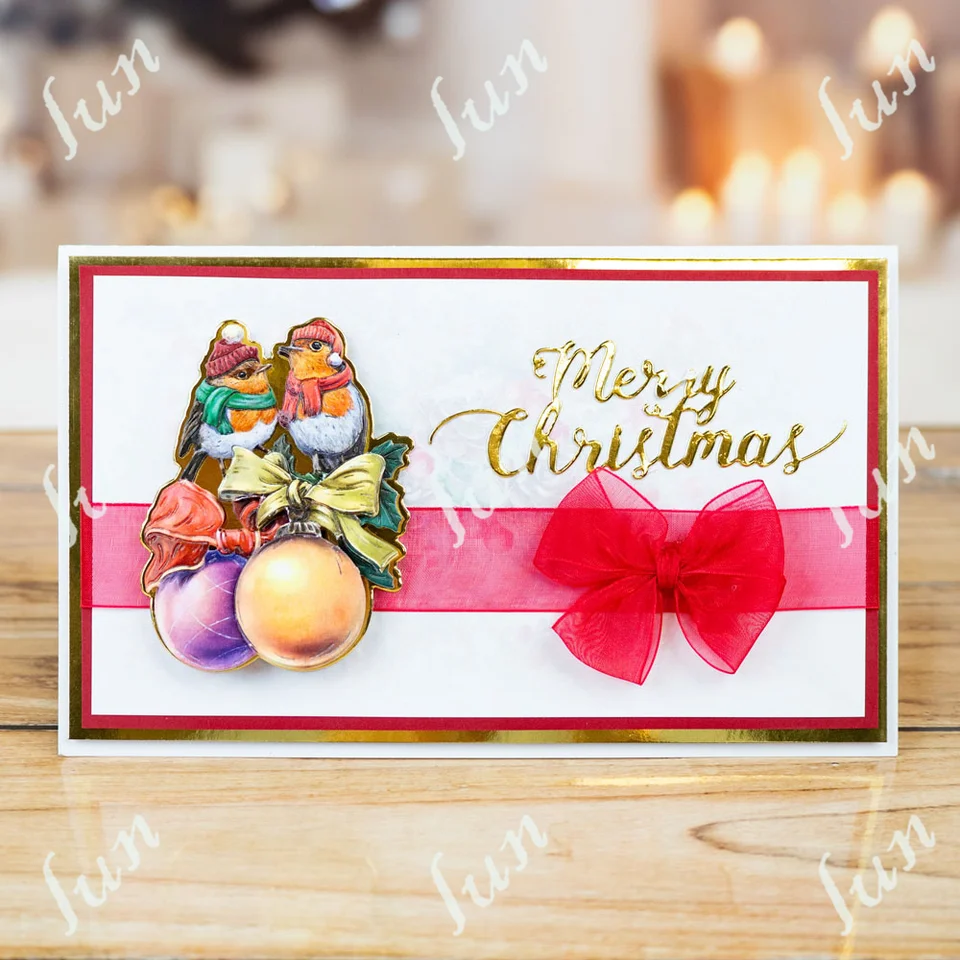 2つの赤いロビンの季節のツイートリングダイ、カッティングダイ