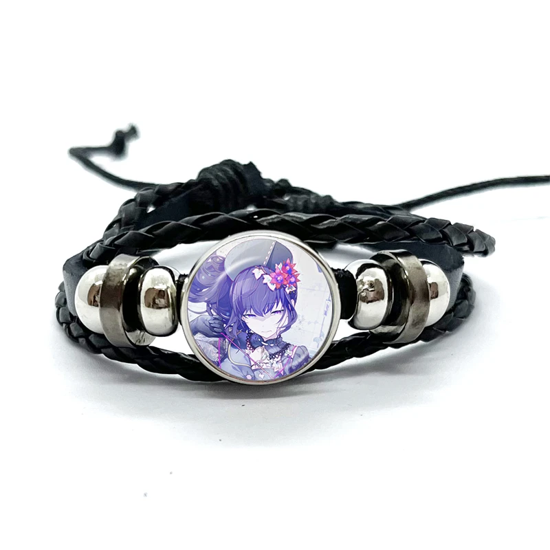 Project SEKAI Anime Asahina Mafuyu  Leather Bracelets Black Multilayer Braided Bracelets Bangles Handmade Jewelry Gifts 4