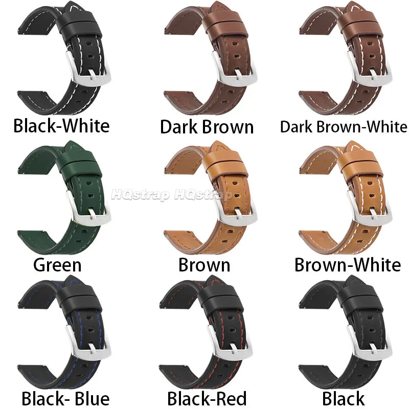 Retro Calfskin Leather Sport Quick Release Bracelet Strap - Multiple Sizes Available