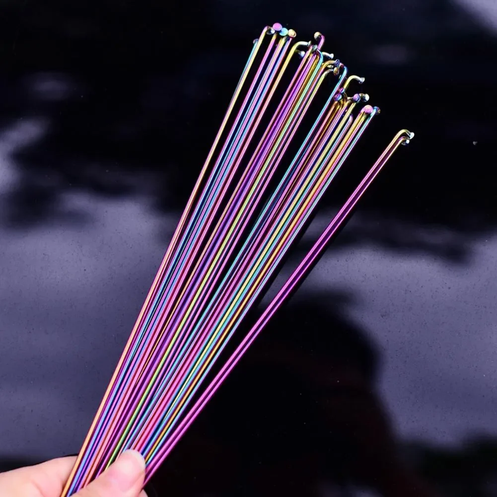 Bicycle Spokes Wire With Nipples For 259/261/271/273/291/293MM Wheel Road Bike Oil Slick Spoke Cycling Spokes Bikes Accessories