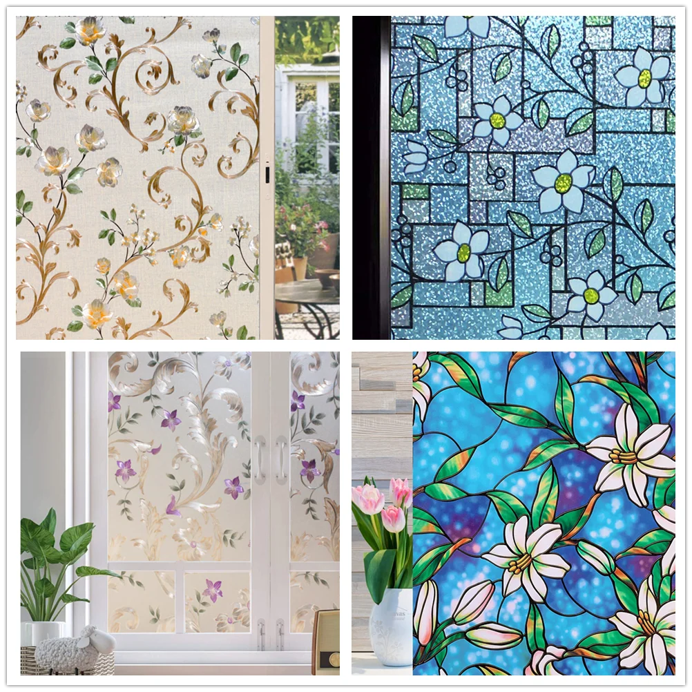 No Glue Window Films,Static Cling Glass Door Film,Frosted Privacy Glass