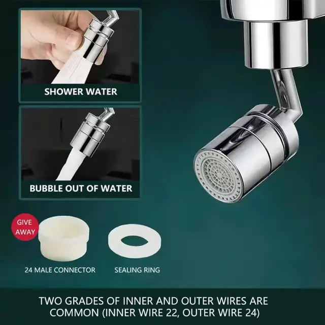 720 ° Forgó Fröccsöntés Szűrő Csaptelephosszabbító Permetező Fej Rugalmas Hab Fúvóka Fürdőszoba Csapteljesítmény -Adapter Konyhai Kiegészítők - Image 2