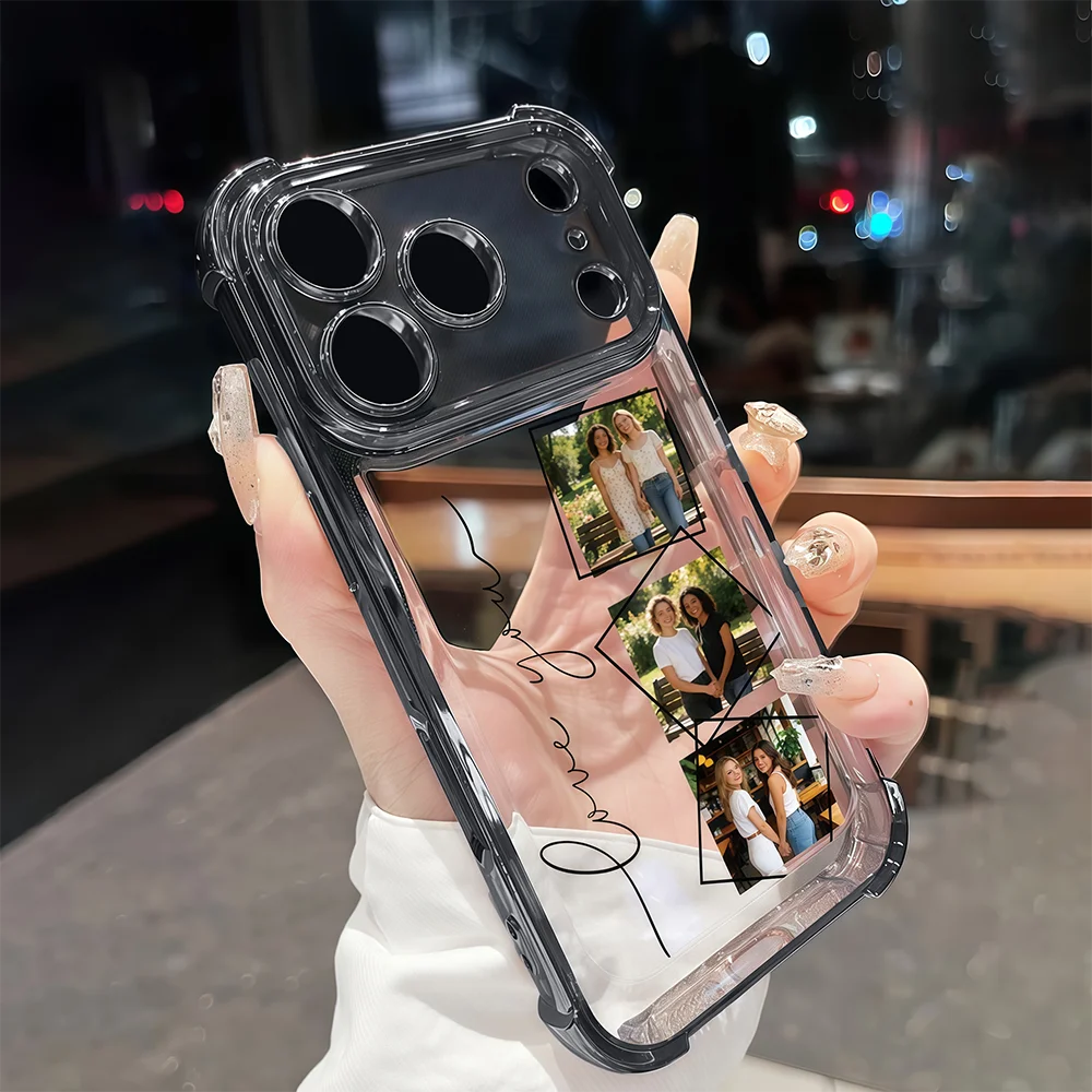 DIY Customized Electroplated Shockproof Clear Back Phone Case