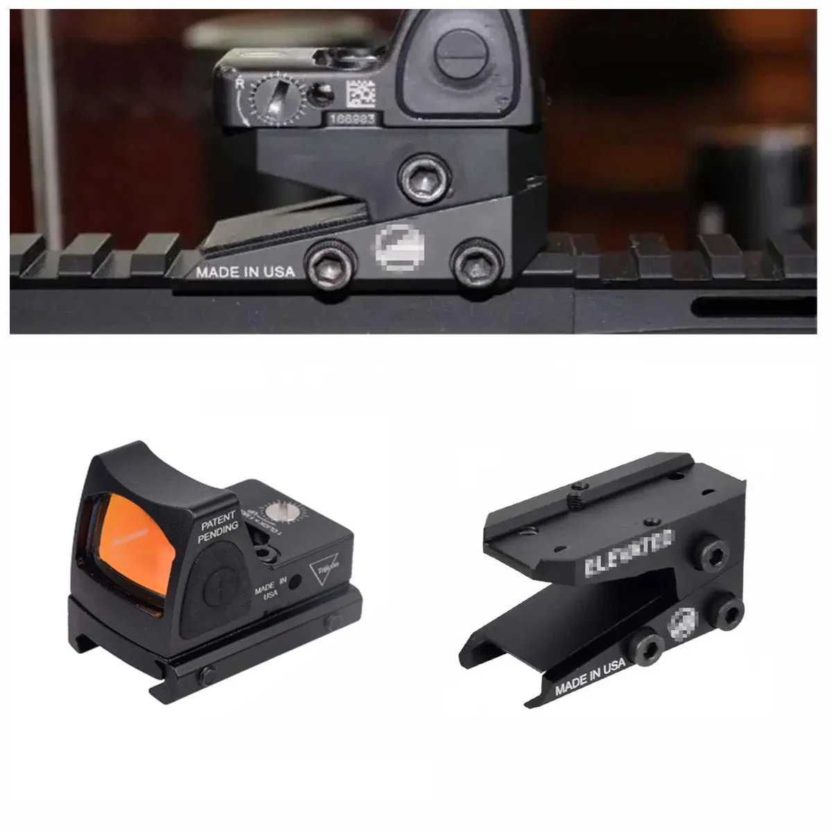

Tactical Adjustable Red Dot Riser Mount Slide Adapter Replica AP T Series MRO Trijicon RMR Holo-sun Optic Scope Fast Unity
