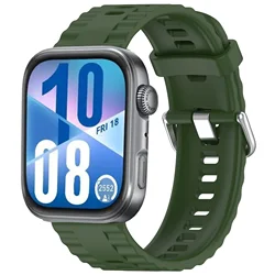 Enhanced Soft Silicone Strap for Smartwatches - Fashionable, Breathable, and Comfortable Bracelet (Army green)