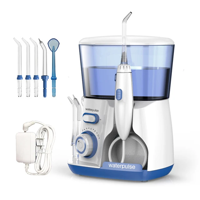 Waterpulse Electric Oral Irrigator Dental Water Jet Flosser Teeth Clean 5pcs Tips Oral Hygiene Dental Flosser Oral Care 800ml 1
