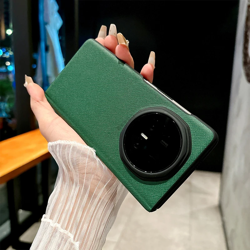 Shockproof Magnetic Hinge Leather Smartphone Case - Slim Hard PC Back, Full Protection