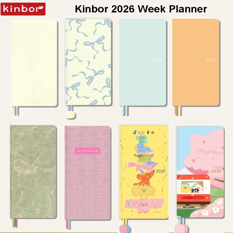 Kinbor 2026 One Page A Week Daily Time Weekly Planner Book Organizer Schedule Books Self Disciplined Punch Efficiency Manual