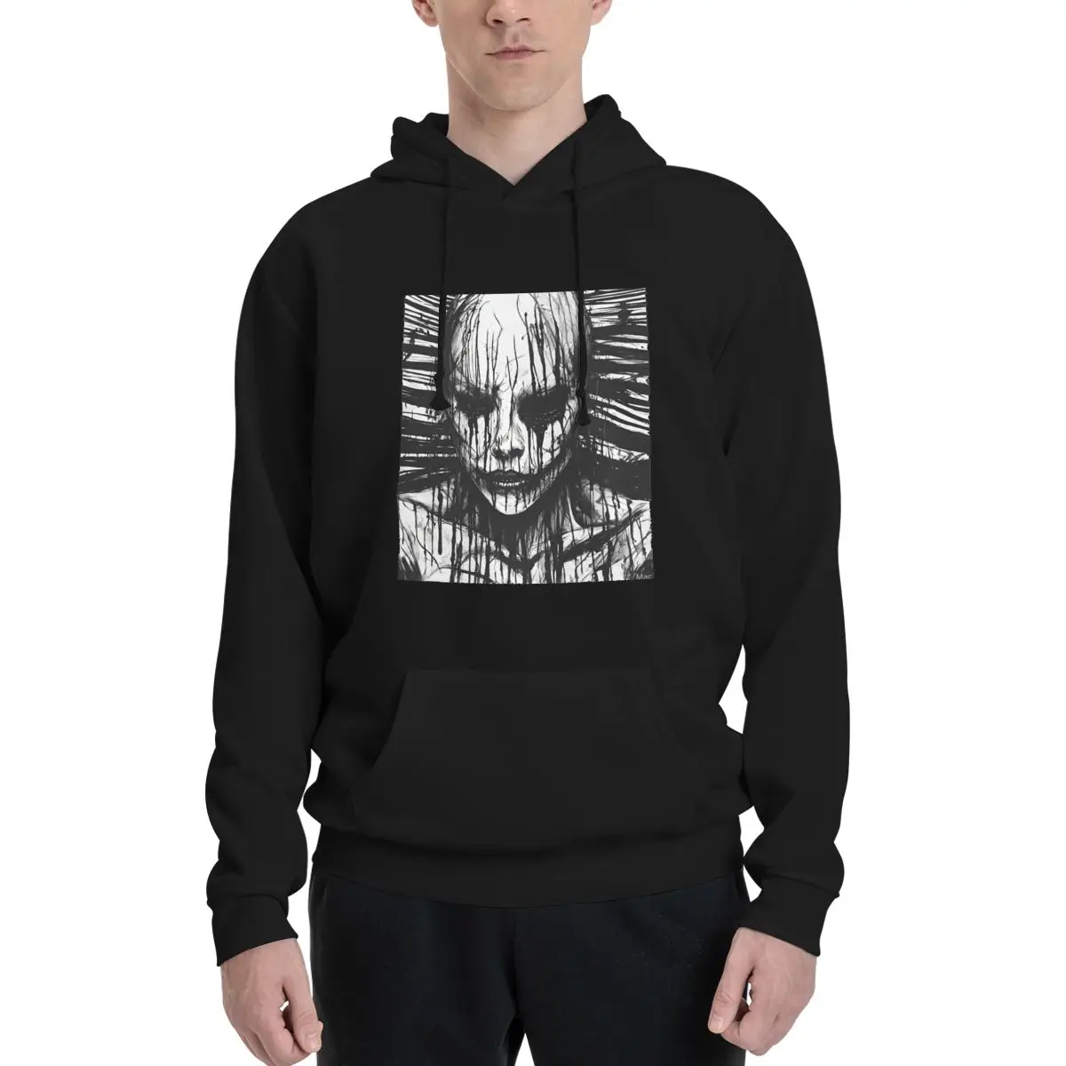 

Face Of A Demonic Figure Classic Polyester Hoodie Men's Women's Sweater Size XXS-3XL