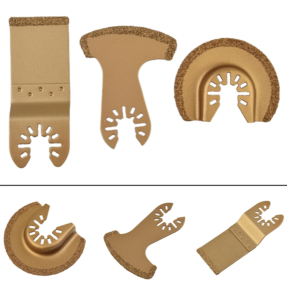 Carbide Oscillating Multi Tool Segment Saw Blades Tile Grout Cutter Semicircle E shaped Curved Saw Blade Power Tools 3pcs Set