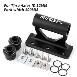 Enhanced Fork Mount Bike Rack - Roof Rack Thru Axle Holder with Quick Release (12-100mm Black)