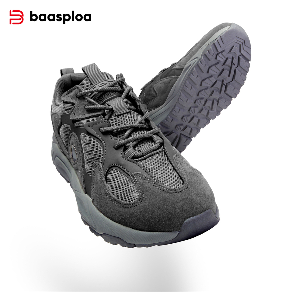Baasploa Men Walking Shoes 2025 Fashion High Quality Mesh Breathable Casual Sneakers Male Lightweight Comfort Soft Sport Shoes