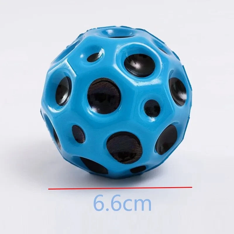 High Resilience Hole Ball Soft Bouncy Ball Anti-fall Moon Shape Porous Bouncy Ball Kids Indoor Outdoor Toy Ergonomic Design