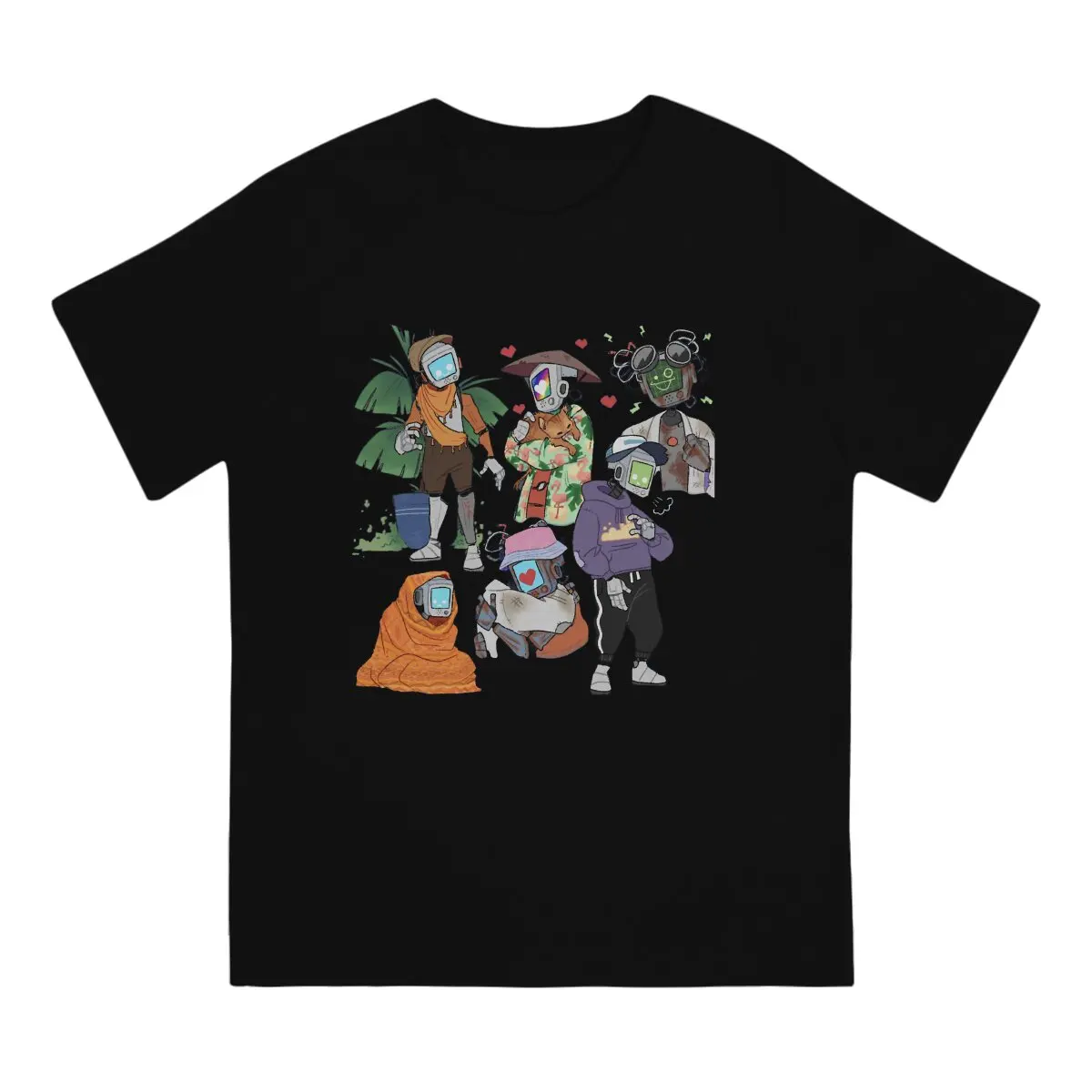 

Robot Graphic Man's TShirt Stray Game Crewneck Tops 100% Cotton T Shirt Funny Top Quality Gift Idea