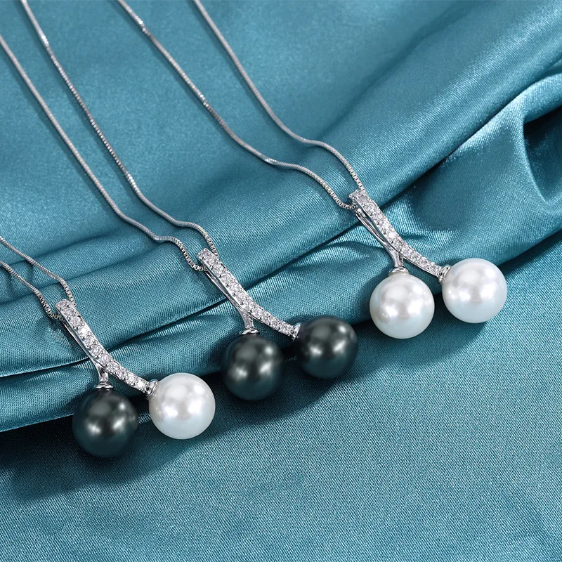 

Vintage Fritillary Tahitian Pearl Pendant Necklace Clavicle Chain Women Party Trendy Boho Charms Gift Luxury Quality Jewelry