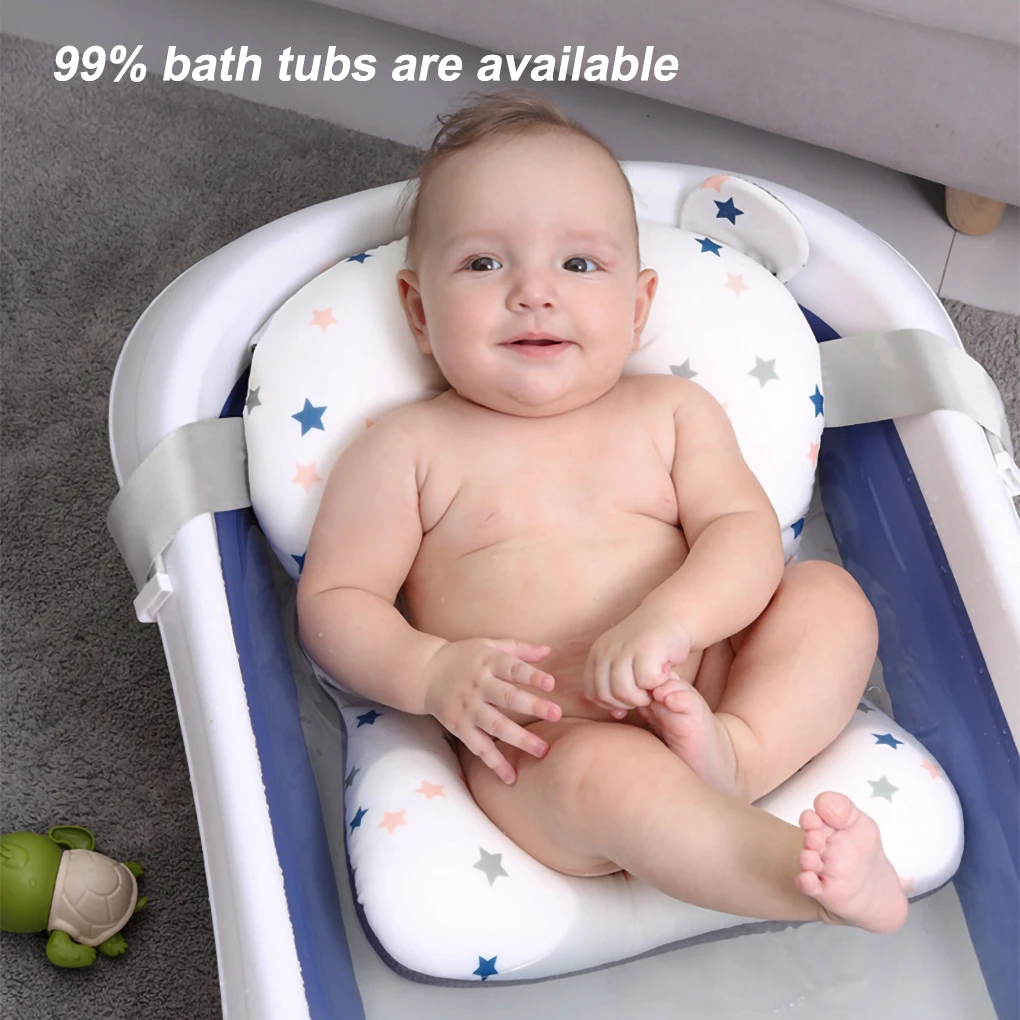 Description Picture 3 of itemBaby Bathing Seat Security Bathtub Support Mat Portable Travel Washable Soft Newborn Cushion Pad Accessory White Star