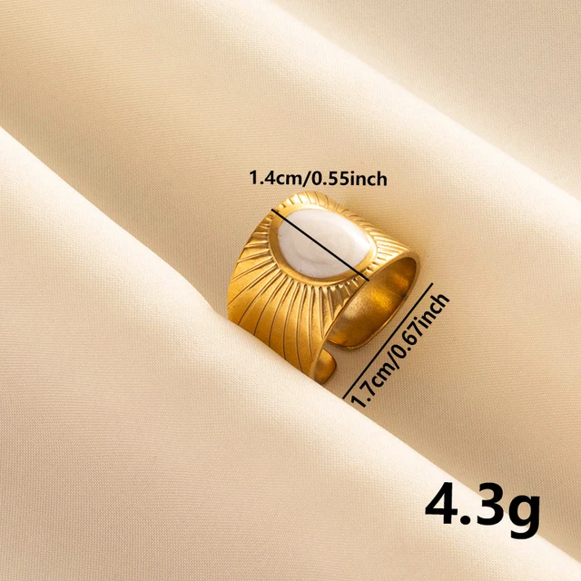 Bagues ouvertes bohème en émail blanc, couleur or, luxe, irrégulier, en acier inoxydable, réglable, bijoux de charme pour femmes, cadeaux