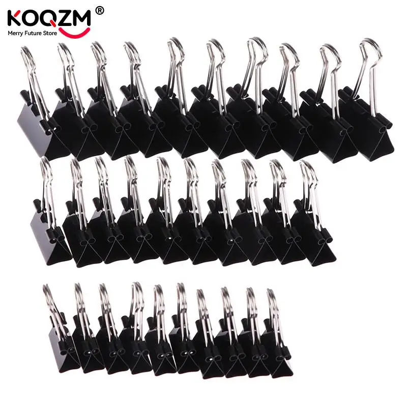 

10pcs/lot Black Metal Binder Clips 19mm/ 25mm/ 32mm Notes Letter Paper Clip Office Supplies Binding Securing Clips