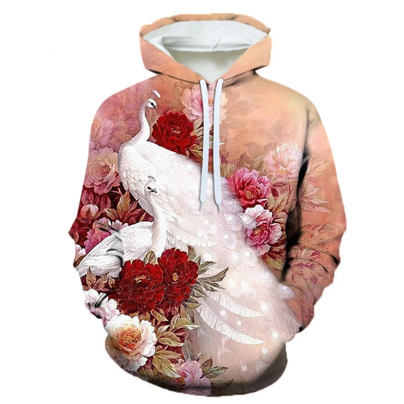 Brown Boho Peacock Dream Catcher Feather Pattern Print Women Men Pullover Hoodie