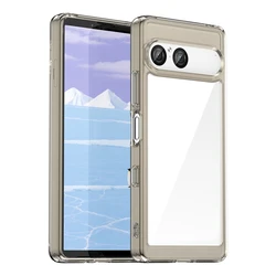 Transparent Silicone Colorful Phone Case for Sony Xperia 10 VII (Gray)