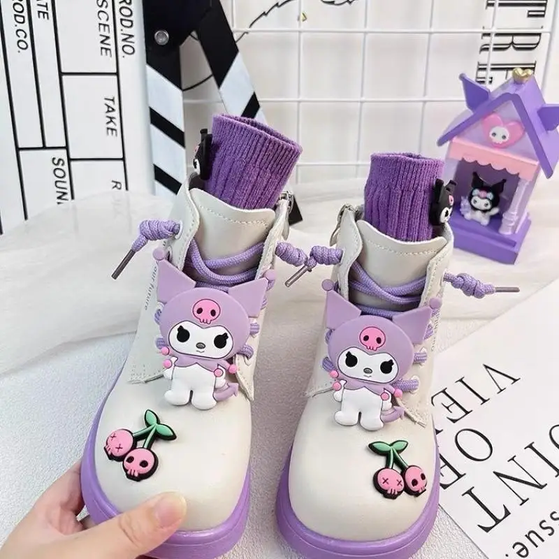 

Sanrio Kuromi Martin Boots Kids Anime Figure Winter Short Style Casual Sports Shoes Anti-Slip Comfortable Light Kawaii Cartoon