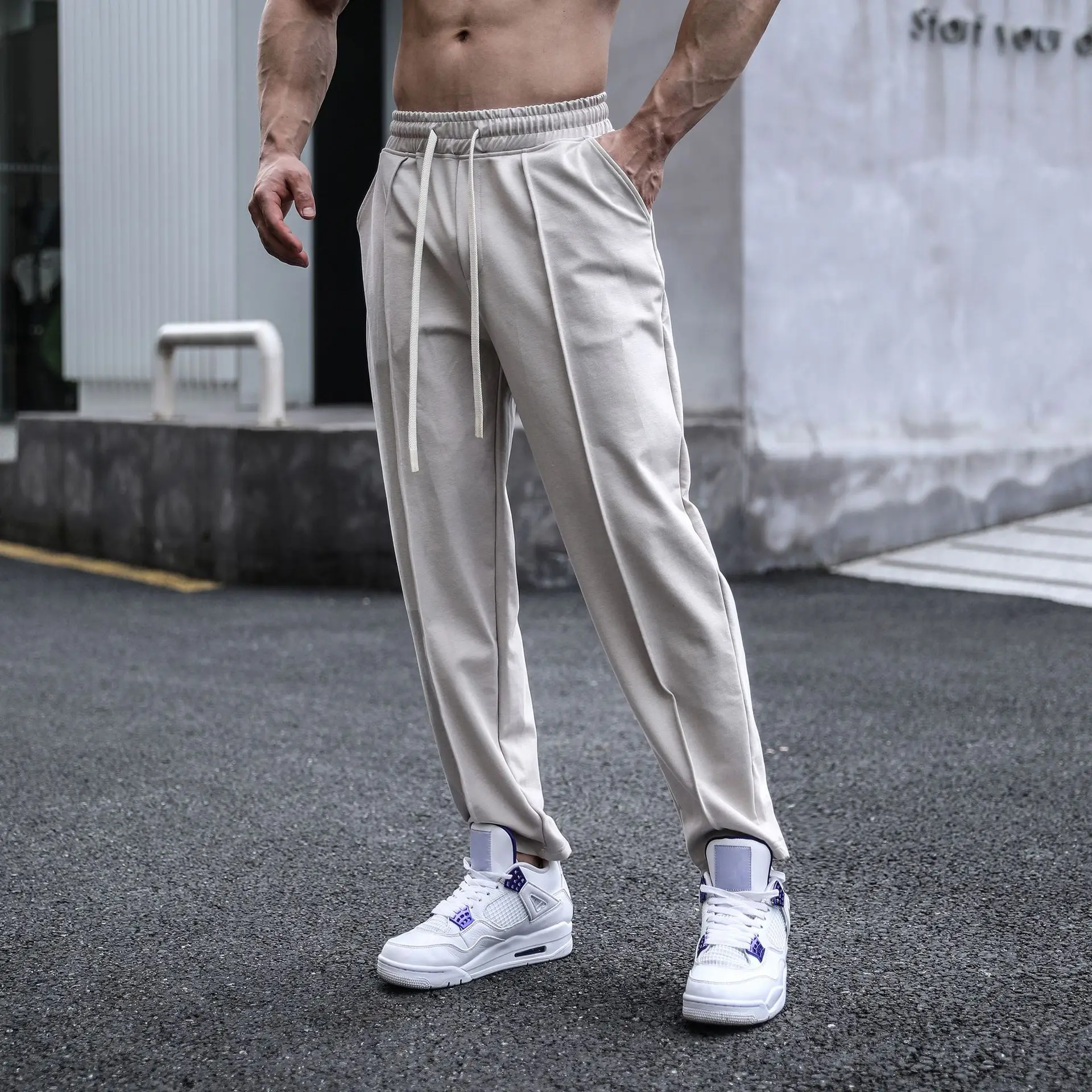 Casual trousers panelled for a loose straight leg outdoors men clothing