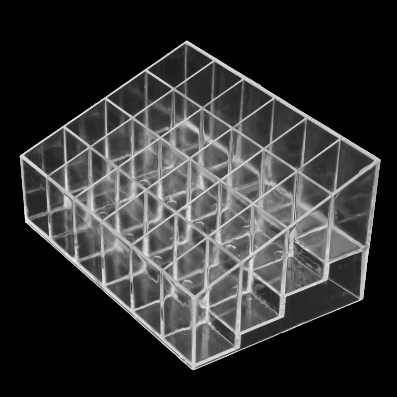 24 Holes Clear Crystal Box Makeup Pigment Cups Caps Permanent Makeup Acrylic Tattoo Ink Cup Storage Container Rack Holder Stand cream multi layer arched acrylic display rack for living room clear box wall mounted