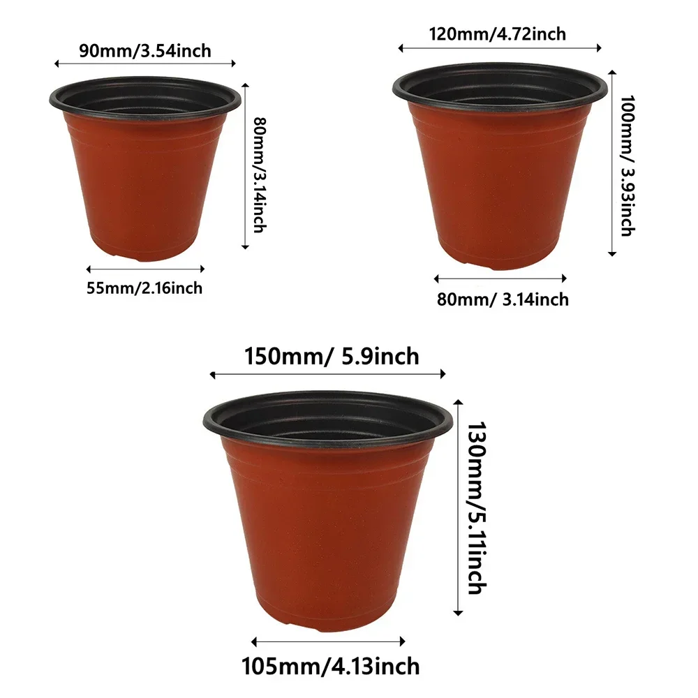 Nursery Pots 9/12/15cm Flowerpot Plastic Grow Box Fall Resistant Tray For Home Garden Plants