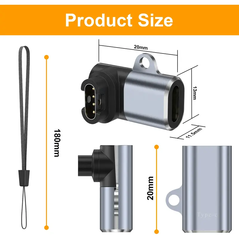 Type C Charger Adapter For Garmin Fenix 7 6 6X 5S 5X Plus/Instinct 2/Venu 2/Vivoactive 4 3/Forerunner 965 955 945 935 Converter - Image 6