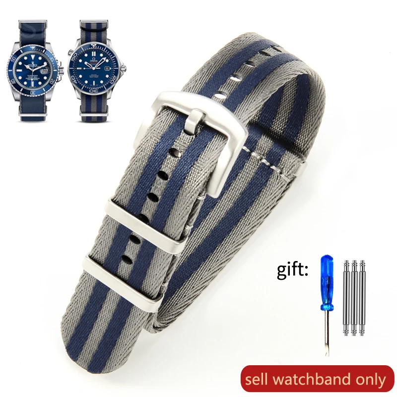 Breathable Soft Nylon Watchband - 20/22mm Male Watch Strap