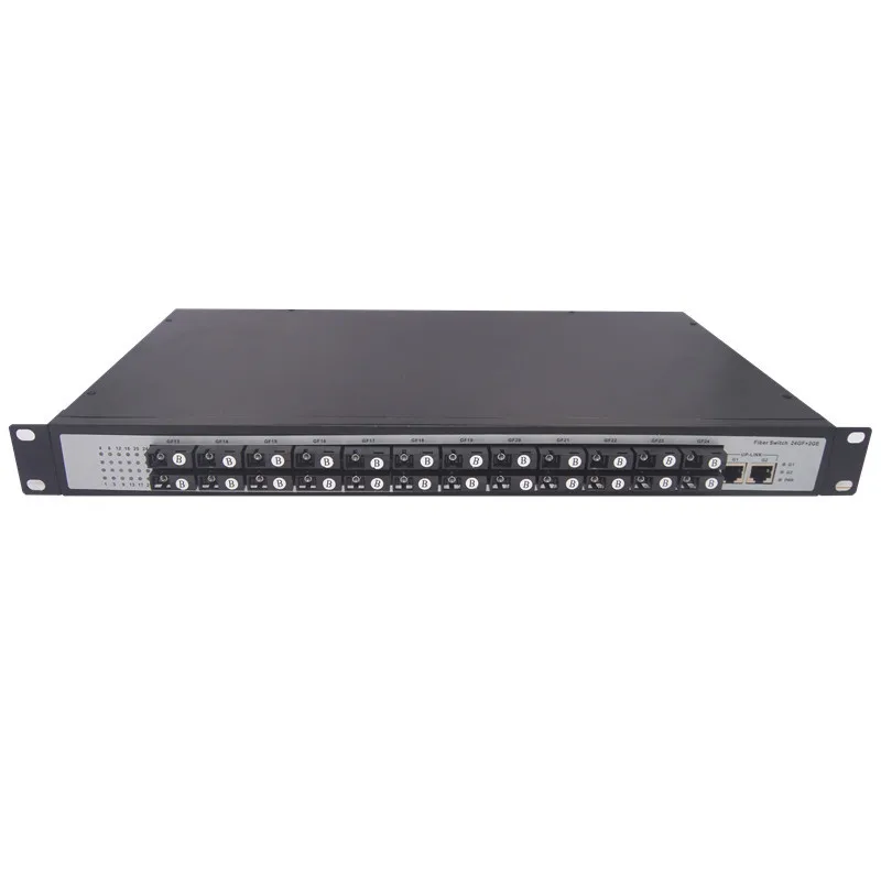 single mode or multimode optical fiber switch Gigabit 24Port Fiber optical SC SFP 2 Ethernet Switch 20KM