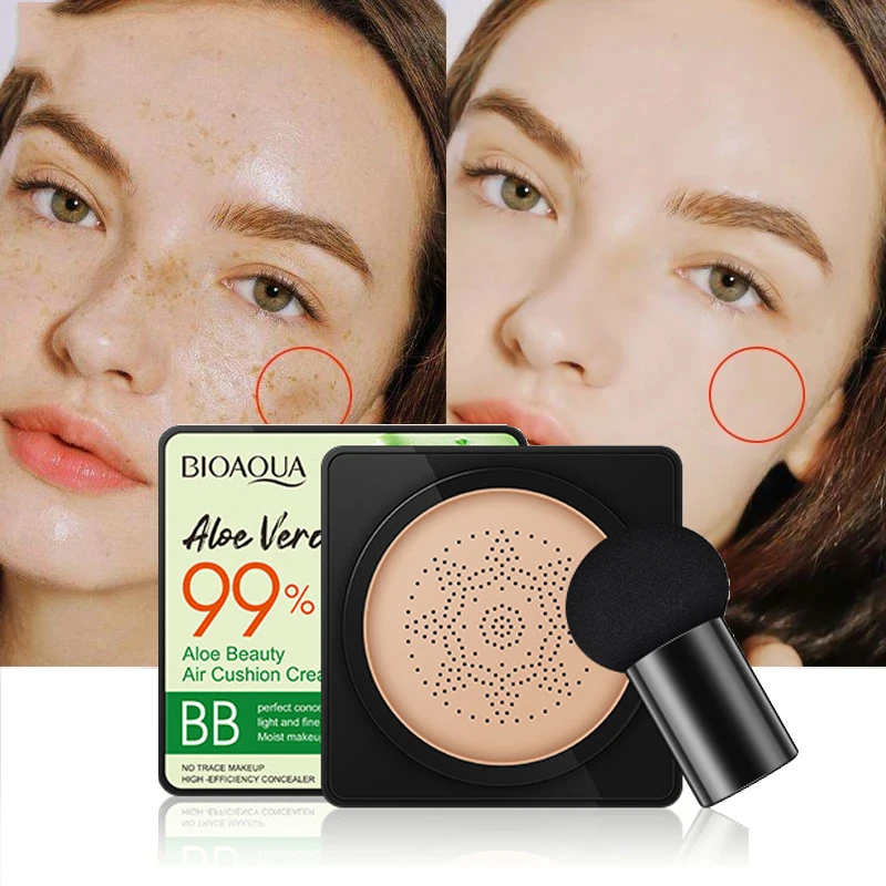 Cushion Foundation Aloe Air Cushion Foundation CC Cream Water Feeling Flawless BB Cream Moisturizing Oil Control Smooth Natural Concealer