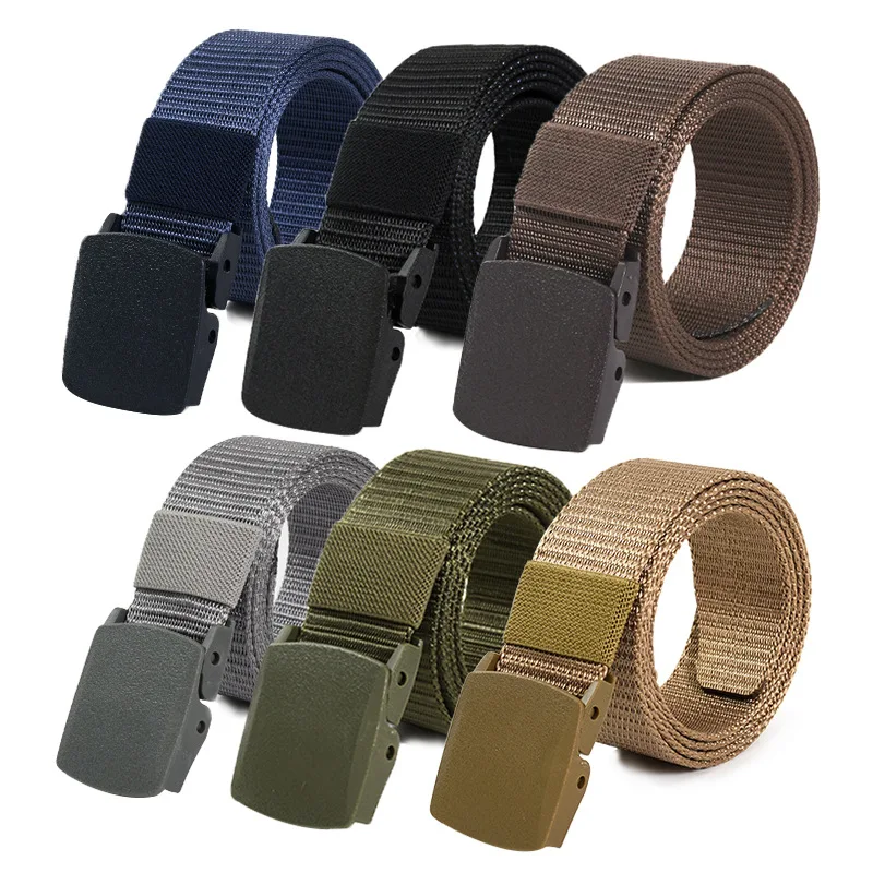Metal-Free Nylon Webbing Belt With Plastic Buckle - Black, Nickel Allergy Safe (Made In UK)