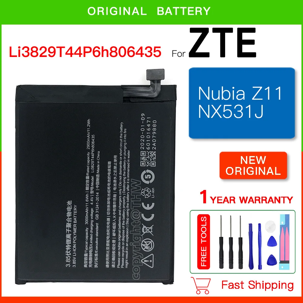 

Original Replacement Battery 3000mAh Li3829T44P6h806435 For ZTE Nubia Z11 NX531J M2 Lite M2 Youth Edition M2 Play NX907j Battery