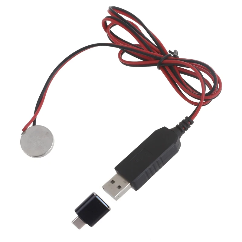 

USB to 3V CR2032 Cord Power Wire with Type-C Adapter for Coin Cell Device