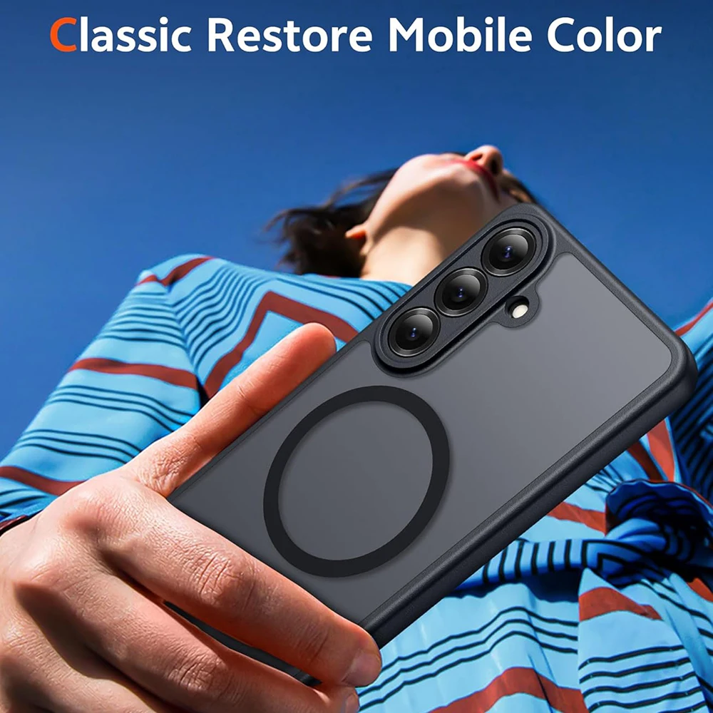 Magnetic Translucent Shockproof Phone Case - Matte Finish